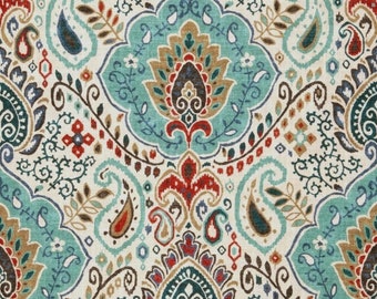 Red Paisley Curtains Etsy