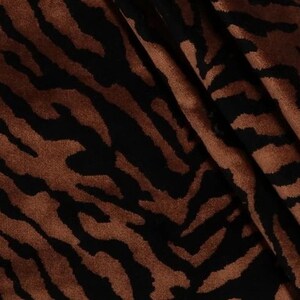 Animal Skin Velvet Upholstery Fabric - Exotic Animal Velvet for Furniture - Dark Brown Animal Skin Fabric for Chairs and Sofas - SP - 1295