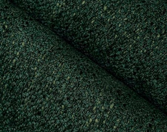 Tela de tweed verde oscuro para tapicería - Tela verde resistente a las manchas y duradera para muebles - Tela verde resistente al agua para sillas de cocina SP 922