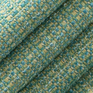 Turquoise Tweed Upholstery Fabric - Blue Green Fabric for Furniture - Stain Resistant Upholstery Fabric for Chairs and Sofas - SP 723