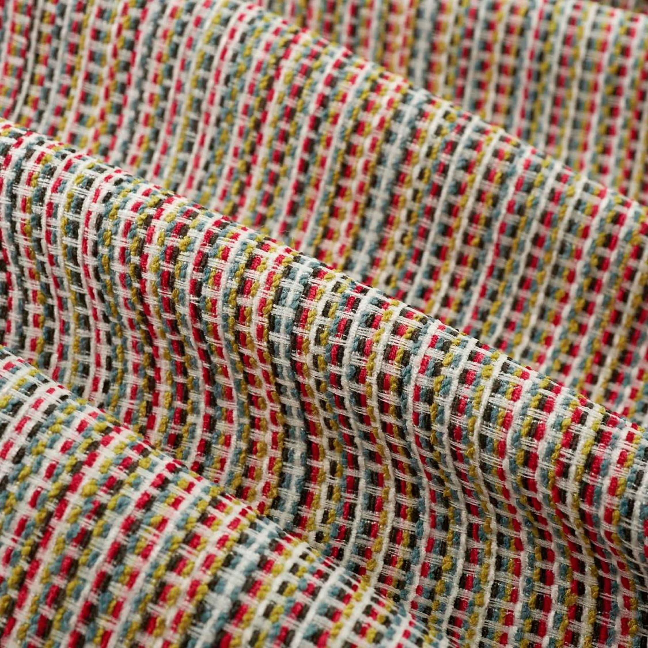 Pink Grey Upholstery Fabric - Textured Blue Chartreuse Chenille for Furniture - Multicolored Woven Fabric for Chairs and Sofas - SP 311