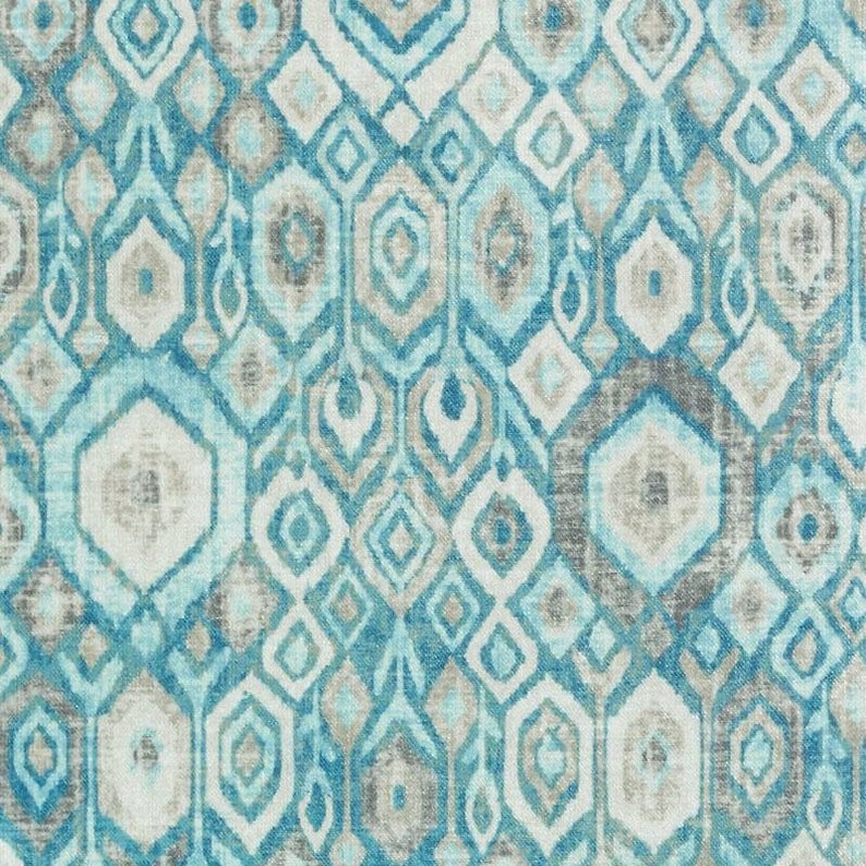Dark Teal Upholstery Drapery Fabric Custom Teal Brown Etsy