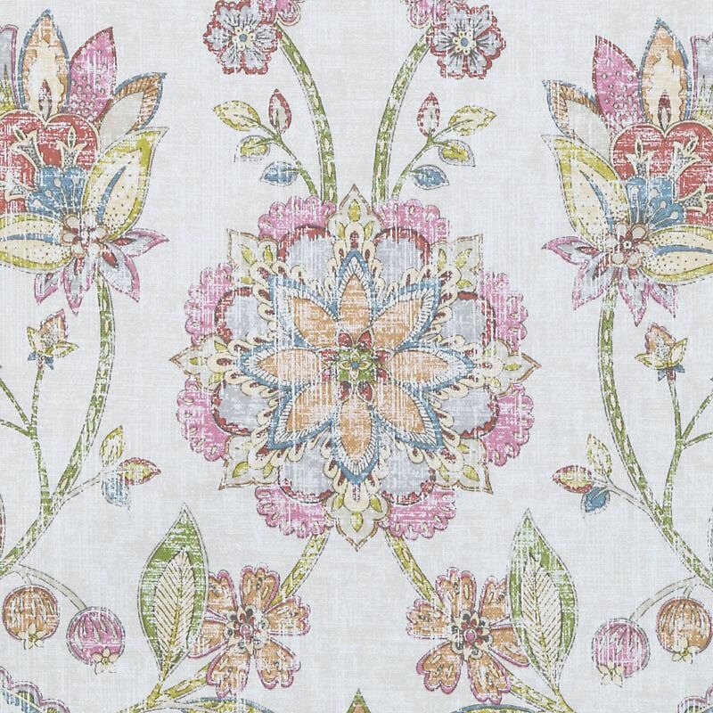 Pink Blue Floral Upholstery Fabric Large Scale Floral Etsy