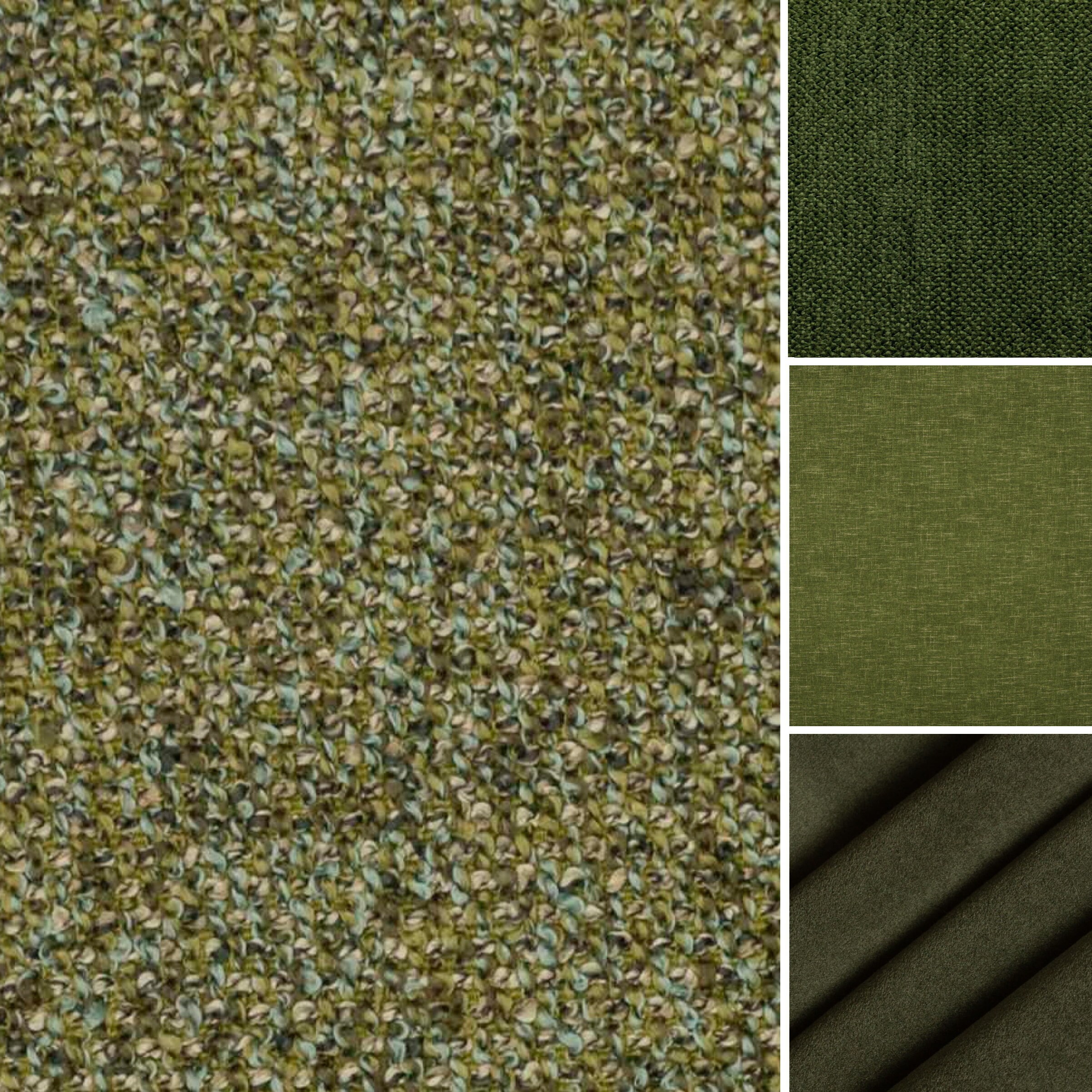 Crypton Water Stain Resistant MCM Mid Century Modern Grass Green Light  Green Navy Blue Tweed Upholstery Fabric