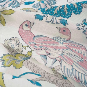 Lavender Upholstery Fabric - Purple Green Floral Fabric for Curtains and Roman Shades - Multicolored Floral Upholstery Fabric - SP 356