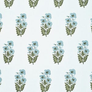 Light Blue Upholstery Fabric - Blue Green Floral Curtain and Roman Shade Fabric - Multicolored Floral Fabric for Furniture - SP 291