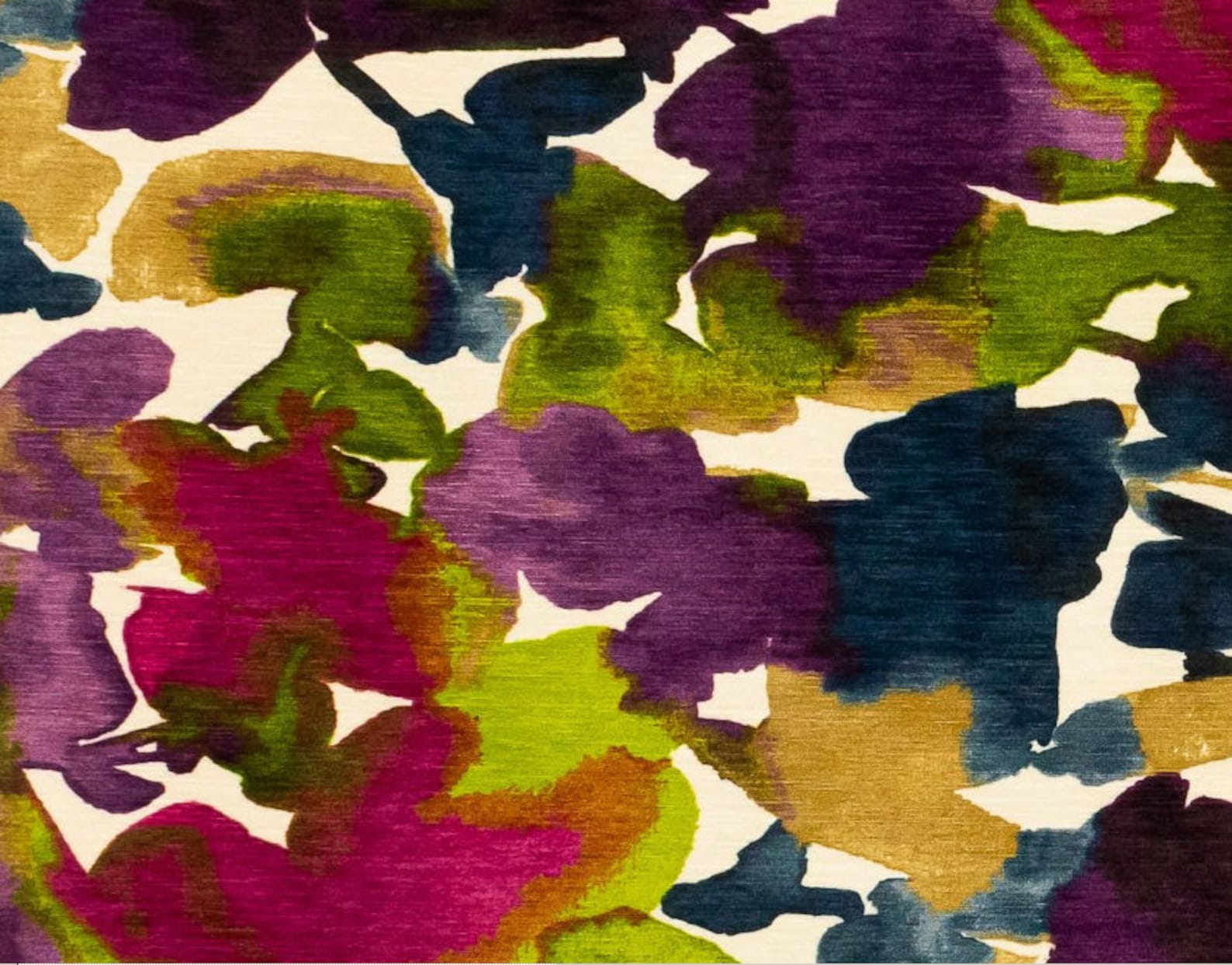 Peacock Blue Floral Velvet Upholstery Fabric Pink Purple Etsy