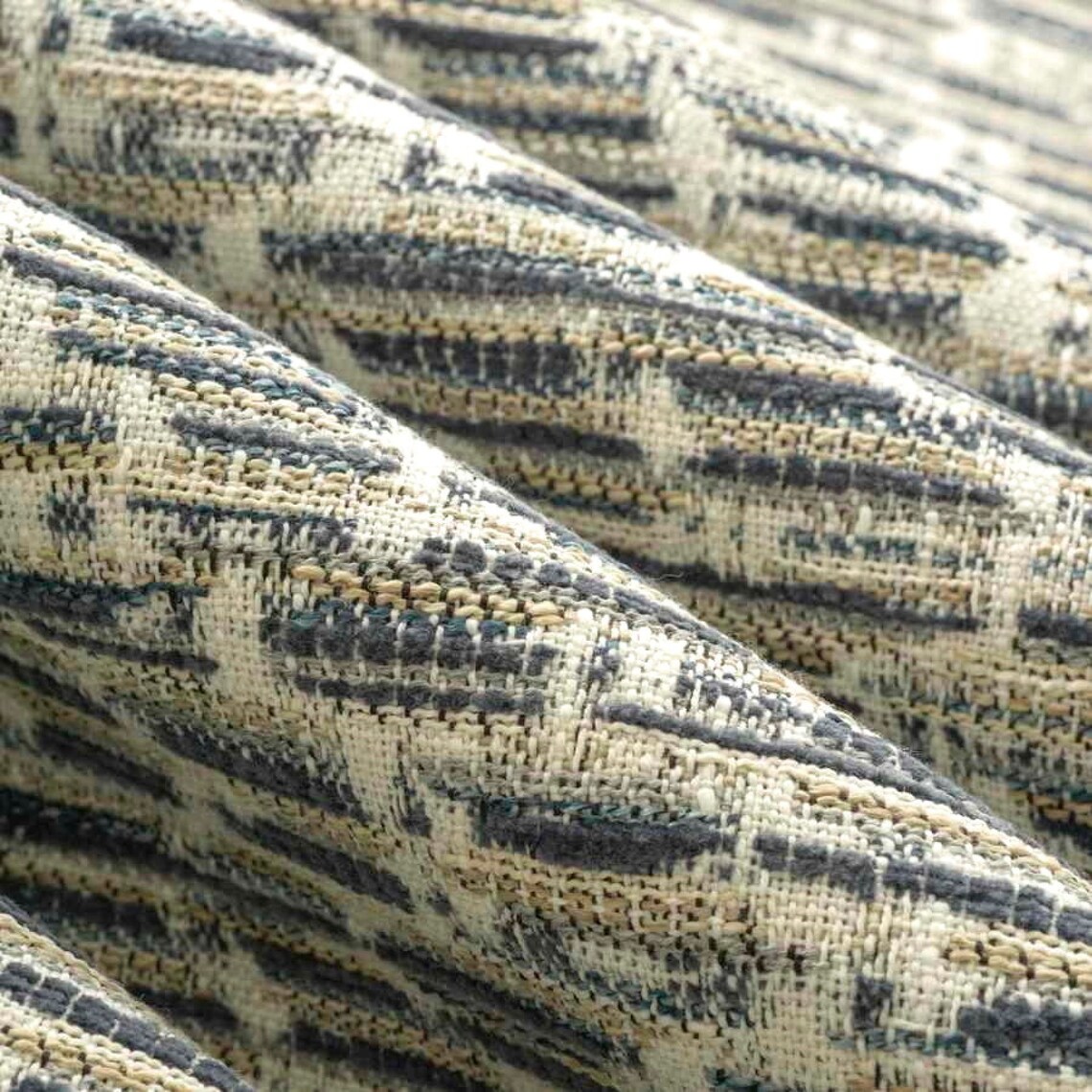 Indigo Blue Upholstery Fabric Blue Grey Woven Upholstery Etsy