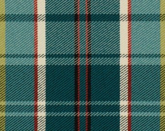 Teal Red Plaid Upholstery Fabric by the Yard - Large Scale Plaid for Sofas and Chairs - Teal Stain Resistant Fabric for Furniture - SP 192