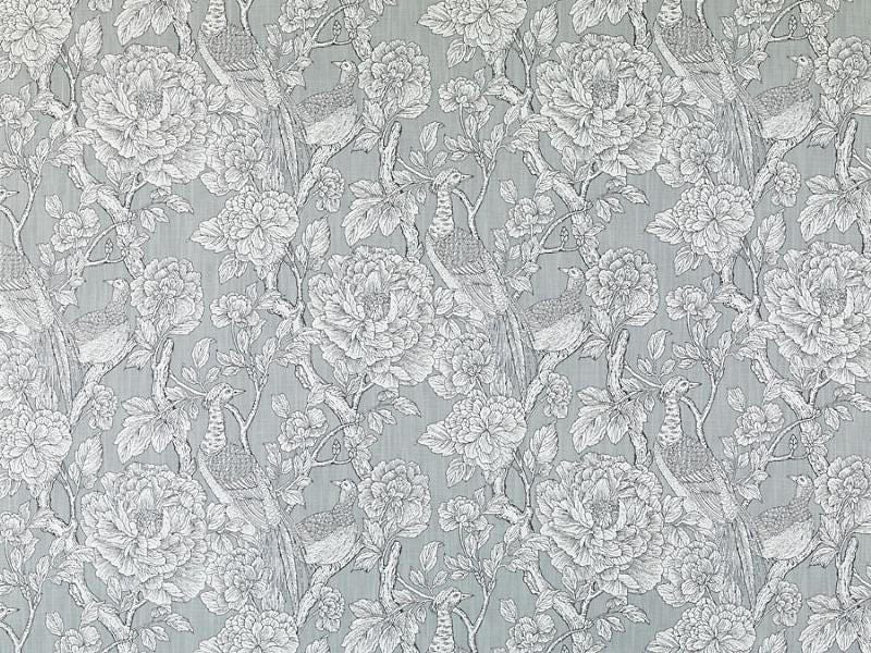 Grey Floral Fabric by the Yard Black White Floral Upholstery Etsy