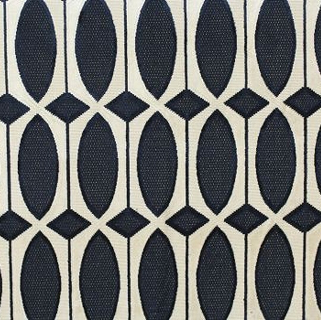 Dark Blue Velvet Upholstery Navy Blue Geometric Cut Velvet Fabric for