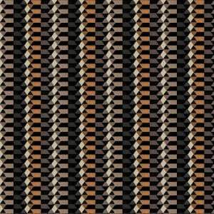 Puede incluir: Tejido con un patr&oacute;n geom&eacute;trico repetitivo. El dise&ntilde;o presenta formas rectangulares apiladas en negro, marr&oacute;n, beige y gris. La disposici&oacute;n crea un efecto texturizado y tridimensional. Adecuado para tapicer&iacute;a, decoraci&oacute;n del hogar o moda.