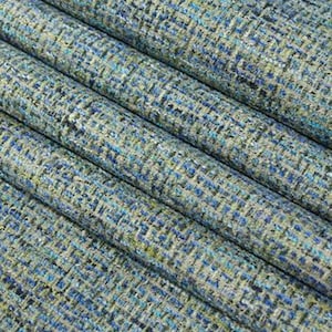 Turquoise Crypton Upholstery Fabric - Stain Resistant Blue Green Tweed Fabric for Furniture - Multicolored Tweed Upholstery Fabric - SP 1651