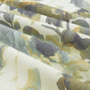 Olive Green Upholstery Fabric - Multicolored Floral Fabric for Drapery and Pillows - Green Blue Floral Fabric for Furniture - SP 830