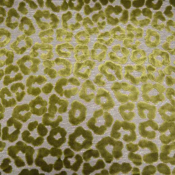 Chartreuse Animal Velvet Upholstery Fabric - Exotic Animal Velvet Upholstery Fabric for Chairs and Sofas - Lime Green Velvet Fabric - SP 653