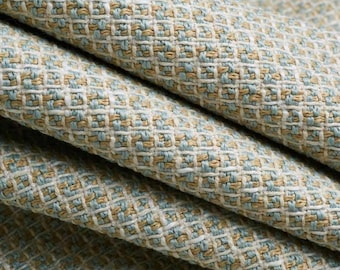 Light Blue Upholstery Fabric - Blue Taupe Woven Fabric for Furniture - Multicolored Textured Upholstery Fabric - SP 476
