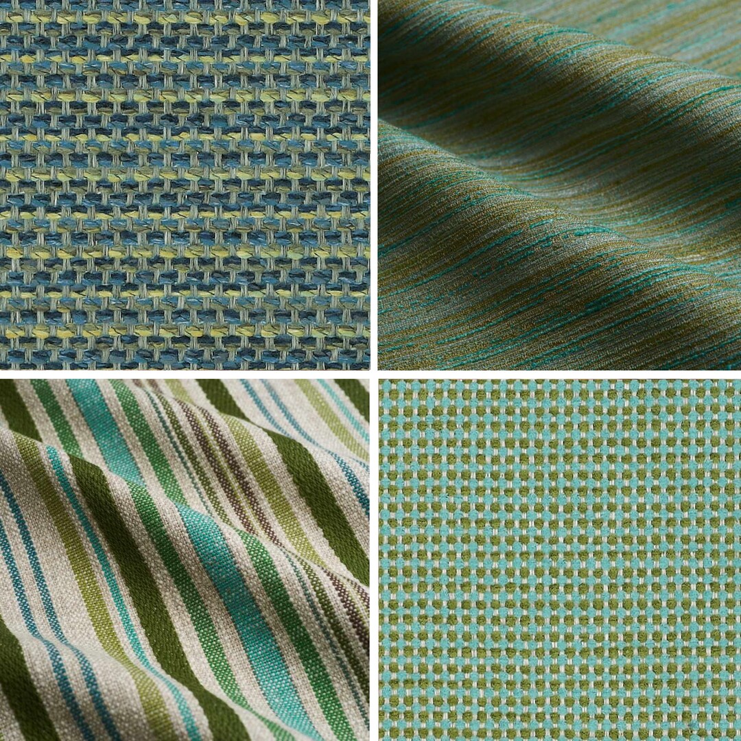 Blue Green Tweed Upholstery Fabric Cleanable Tweed Fabrics Jade and