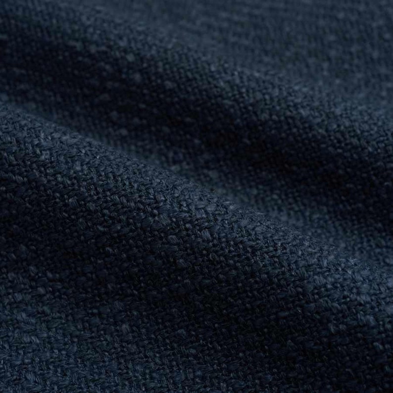 Navy Blue Upholstery Fabric Dark Blue Textured Fabric for Etsy