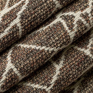 Brown Geometric Upholstery Fabric - Brown Exotic Animal Fabric for Furniture - Brown Ivory Upholstery Fabric for Sofas - SP 330