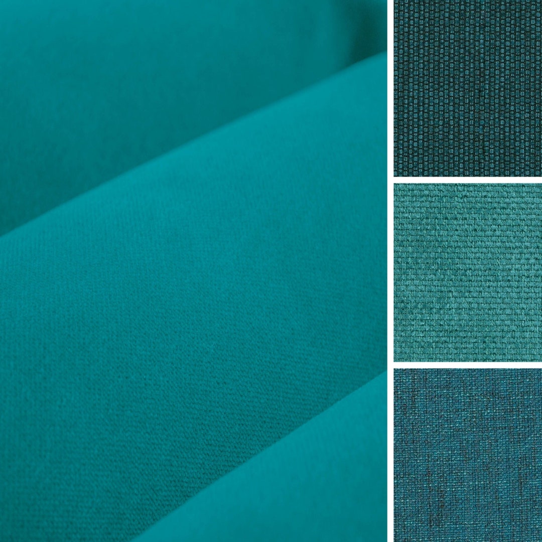 Turquoise Velvet Upholstery Fabric Turquoise Stain Resistant Etsy