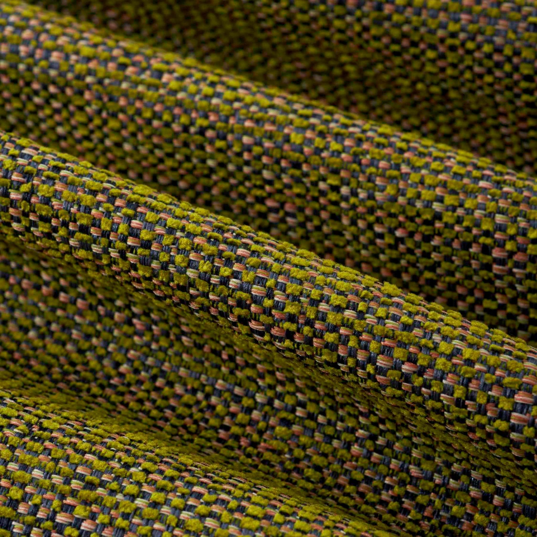 Chartreuse Upholstery Fabric for Furniture - Pink and Navy Blue Tweed ...