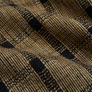 Black Brown Upholstery Fabric - Black Check Fabric for Furniture - Durable Black Plaid Upholstery Fabric for Living Room Furniture - SP 172