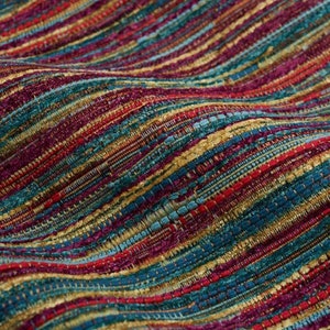 Teal Red Upholstery Fabric - Multicolored Upholstery Fabric for Furniture - Teal Gold Fabric - Aqua Blue Orange Upholstery Fabric - SP 918