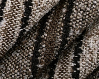 Black Upholstery Fabric for Furniture - Brown Black Plaid Stain Resistant Fabric - SP 756