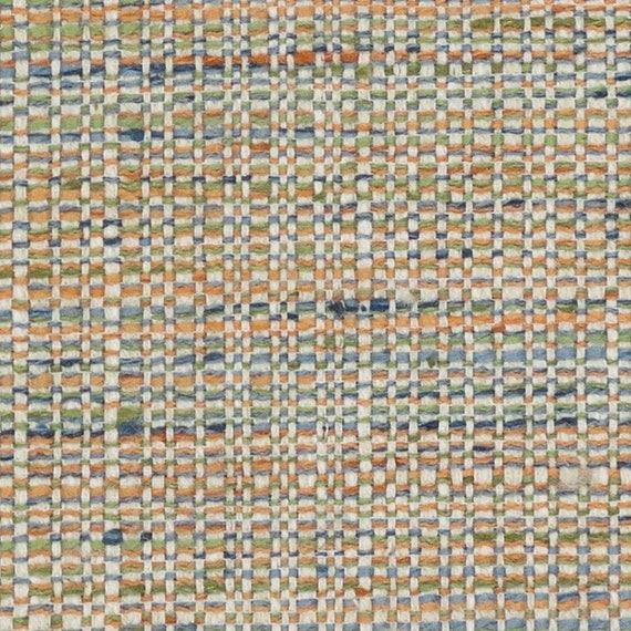 Blue Orange Upholstery Fabric Modern Coral Tweed Fabric for Furniture Blue  Green Small Scale Tweed Fabric for Chairs and Sofas SP 7825 