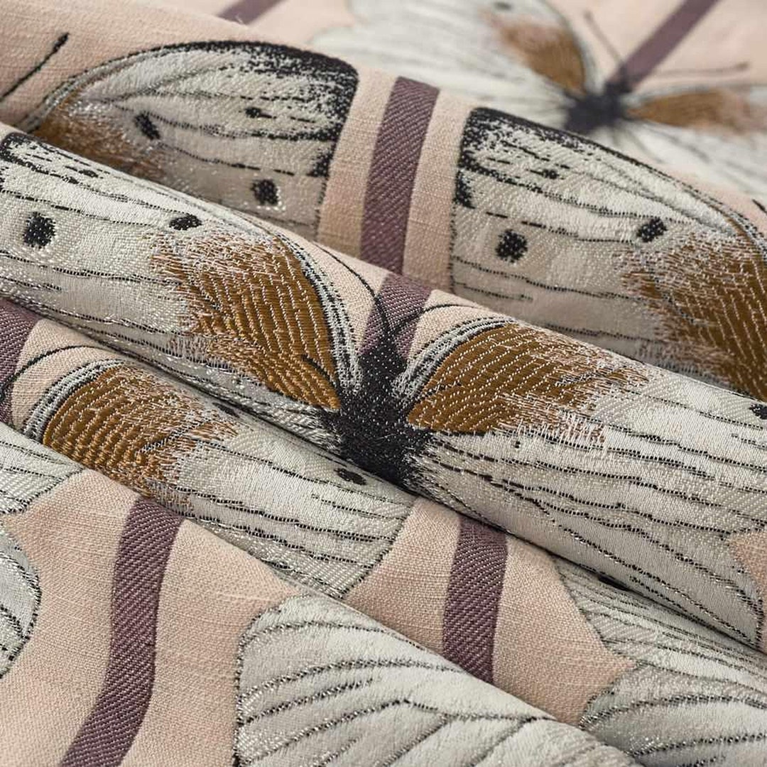 Blush Pink Upholstery Fabric - Light Pink Fabric With Butterflies ...