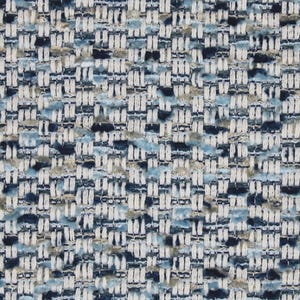 Light Blue Upholstery Fabric for Furniture - Navy Blue Tweed Upholstery Fabric - Blue Grey Large Scale Tweed Fabric - SP 676