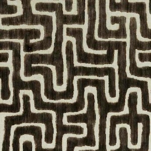 Brown Velvet Greek Key Upholstery Fabric for Furniture - Ethnic Geometric Brown Velvet Pillows - Modern Fretwork Velvet Fabric - SP 128