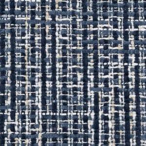 Navy Blue Upholstery Fabric - Durable Dark Blue Tweed Upholstery Fabric for Furniture - Stain Resistant Tweed Fabric for Chairs - SP 266