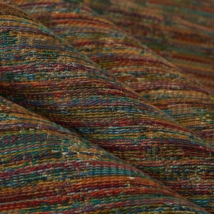 Multicolored Upholstery Fabric - Teal Gold Fabric for Furniture Upholstery - Durable Blue and Olive Green Fabric for Chairs and Sofas SP 125