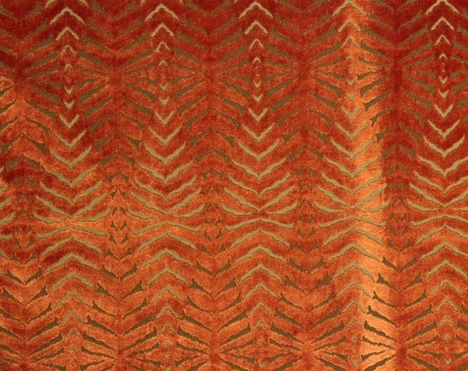 Orange Cut Velvet Fabric Modern Animal Upholstery FABRIC ON SALE - Etsy