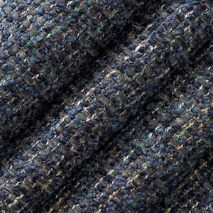 Navy Blue Tweed Upholstery Fabric - Turquoise Fabric for Furniture - Multicolored Tweed Upholstery Fabric for Chairs and Sofas - SP 776