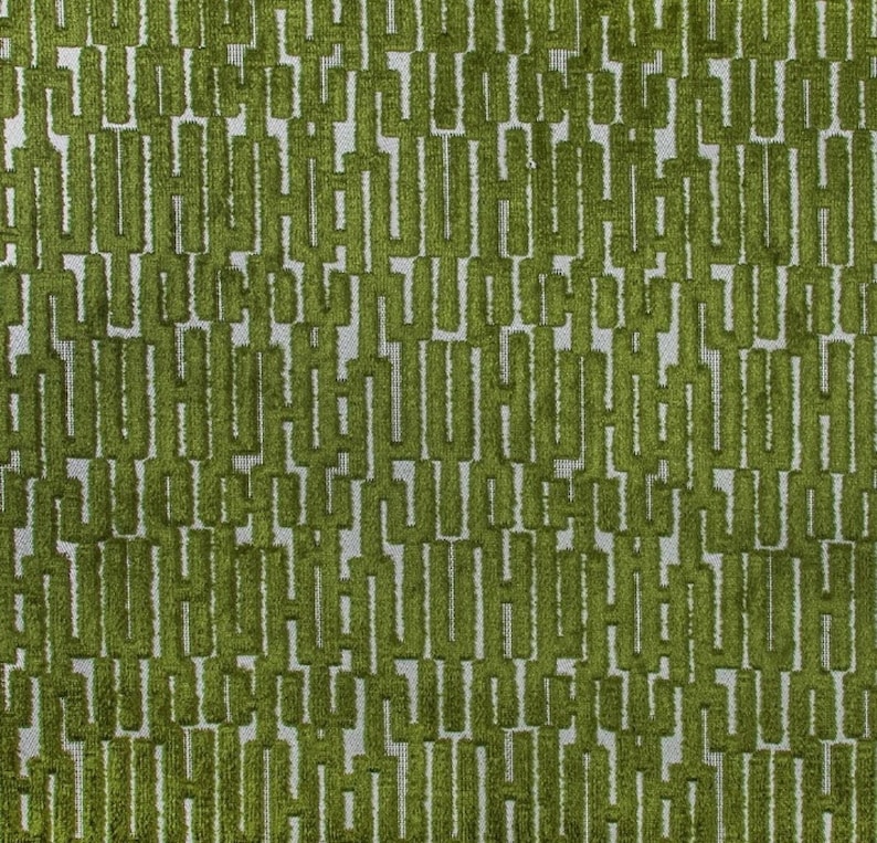Olive Green Velvet Upholstery Fabric Dark Green Raised Etsy