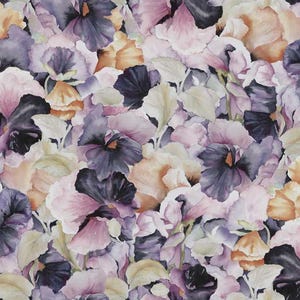 Lavender Upholstery Fabric -Multicolored Floral Fabric for Furniture - Navy Blue Floral Fabric for Drapery and Roman Shades - SP 270