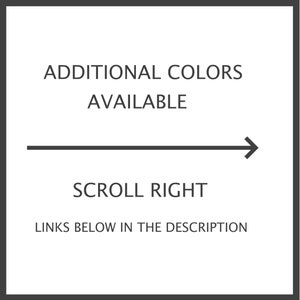 Puede incluir: Fondo blanco con borde negro. El texto "COLORES ADICIONALES DISPONIBLES" est&aacute; en la parte superior. Una flecha horizontal apunta hacia la derecha, debajo est&aacute; el texto "DESPL&Aacute;ZATE A LA DERECHA". El texto "ENLACES ABAJO EN LA DESCRIPCI&Oacute;N" est&aacute; en la parte inferior.