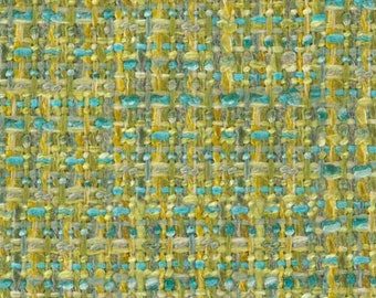 Chartreuse Upholstery Fabric - Turquoise Chartreuse Tweed Upholstery Fabric for Furniture - Stain Resistant Green Upholstery Fabric - SP 200