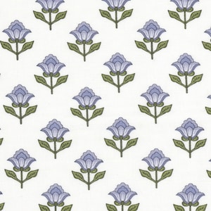 Lavender Floral Linen Cotton Fabric: Light Upholstery & Curtains SP 207