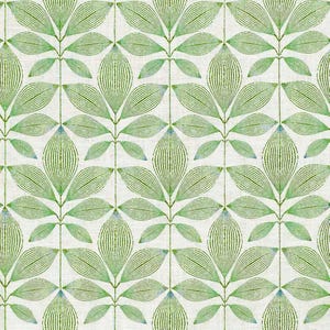 Emerald Green Upholstery Fabric - Teal Upholstery and Drapery Fabric - Multicolored Fabric with Leaves - SP 591