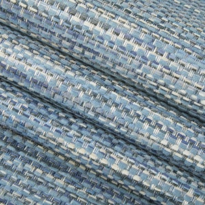 Sky Blue Upholstery Fabric - Light Blue Tweed Upholstery Fabric - Ocean Blue Woven Fabric for Furniture - Durable Navy Fabric - SP 944