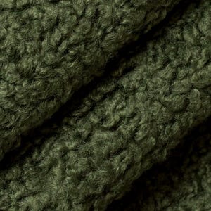 Green Textured Upholstery Fabric for Furniture - Dark Green Wooly Fabric - Solid Green Boucle Upholstery Fabric  - SP 328