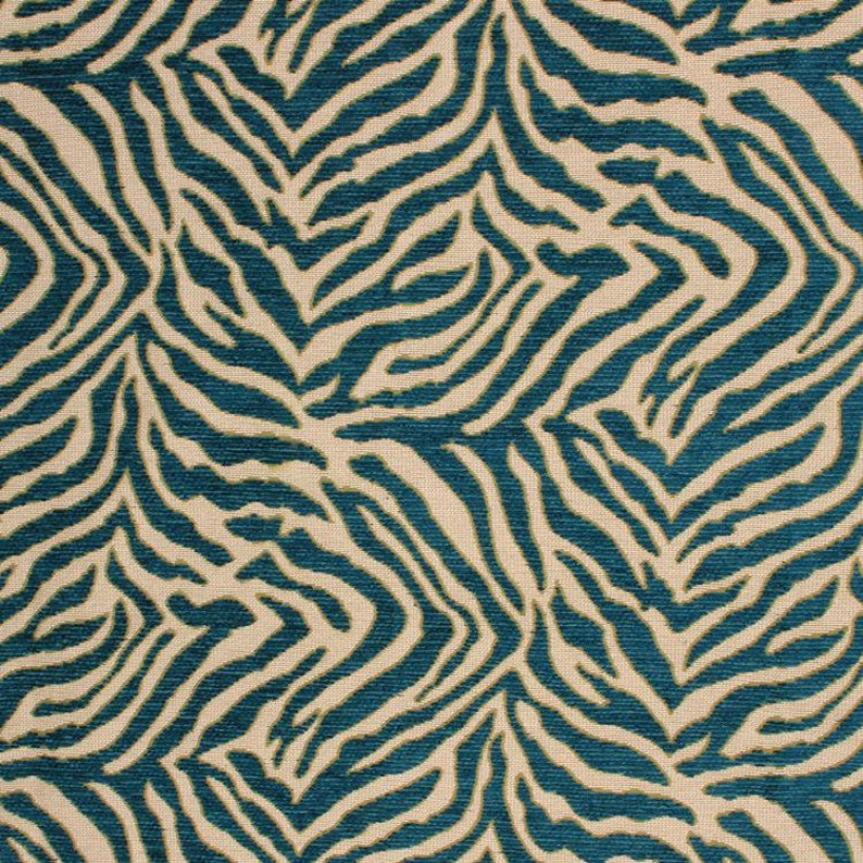 Teal Animal Upholstery Fabric Exotic Animal Fabric for | Etsy