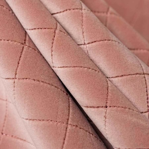 Blush Pink Velvet Upholstery Fabric for Furniture and Drapery - Light Pink Geometric Velvet Upholstery Fabric - Solid Pink Velvet SP 385