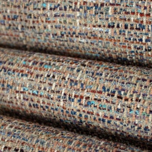 Robins Egg Blue Tweed Upholstery Fabric for Furniture - Heavy Duty Taupe Blue Crypton Fabric for Sofas Chairs and Benches - SP 1610