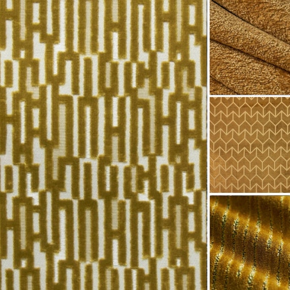 Mustard Paterned Upholstery Chenille Fabric ,decorative Fabric by