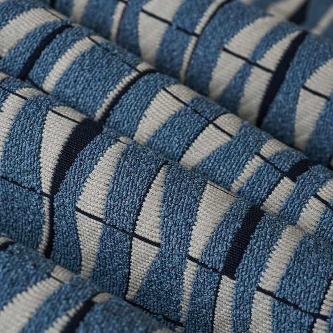  Fabric by The Yard, Jeans Fabric Background Fringed Stripe Cut Denim  Jacquard Denim Themed, Decorative Fabric for Upholstery and Home Accents,  150cm Wide (Color : Medium Blue)