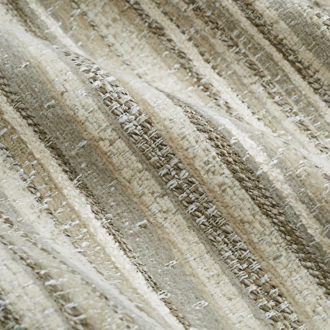 Light Grey Upholstery Fabric Grey Taupe Stripe Upholstery Etsy